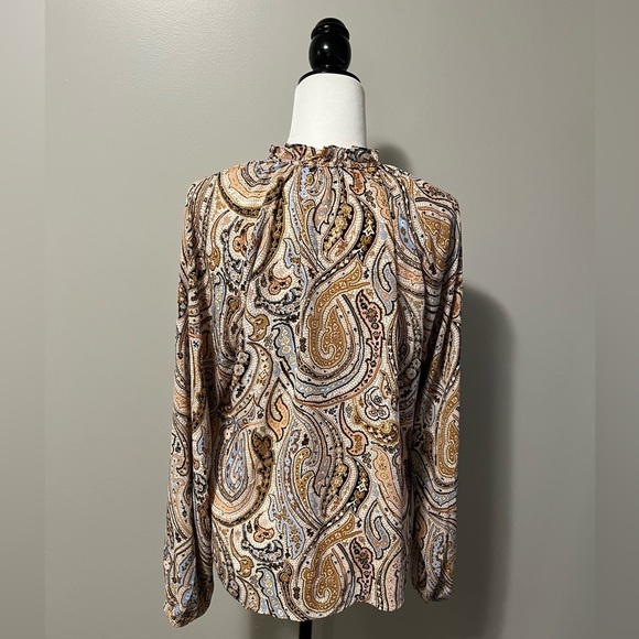 Tamara H Boho Ruffled Collar Long Sleeve Paisley Blouse - Picture 6 of 10